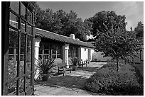 Courtyard, Allied Arts Guild. Menlo Park,  California, USA (black and white)