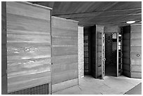 Entrance, Hanna House. Stanford University, California, USA ( black and white)