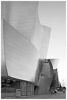 Frank Gehry desined Walt Disney Concert Hall exterior. Los Angeles, California, USA (black and white)