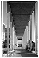 Gallery in the Music Center. Los Angeles, California, USA ( black and white)