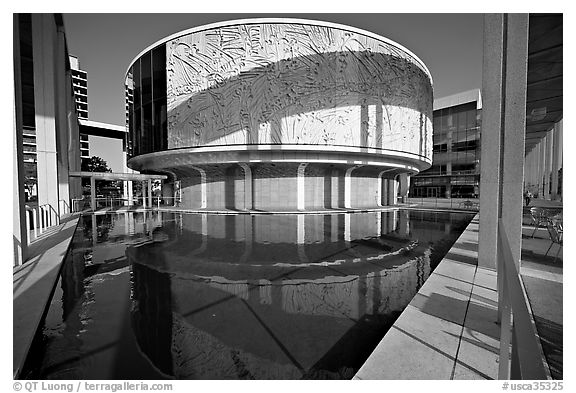 Pavilion in the Music Center. Los Angeles, California, USA (black and white)