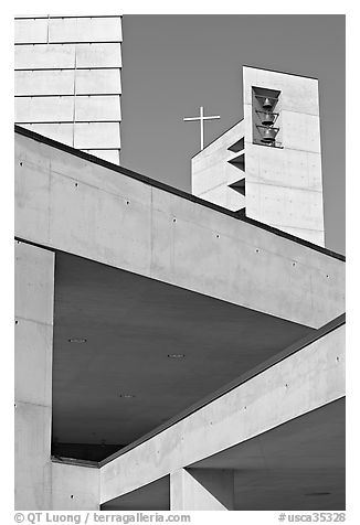 Belltower of Cathedral of our Lady of the Angels. Los Angeles, California, USA