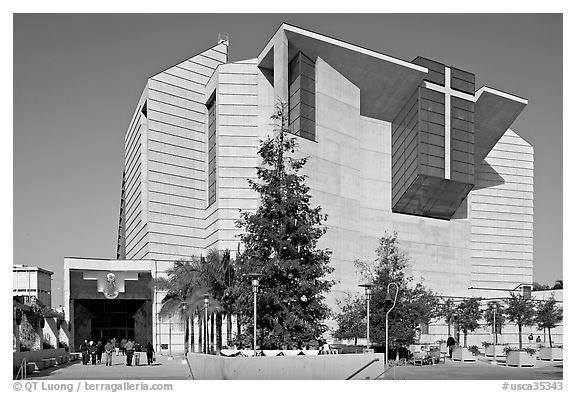 Ochre mantle of Cathedral of our Lady of the Angels. Los Angeles, California, USA