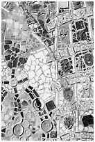 Mosaic Detail, Watts Towers Art Center. Watts, Los Angeles, California, USA (black and white)