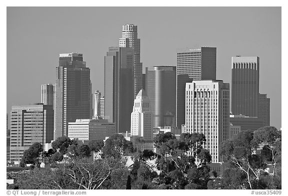 Skyline with city hall. Los Angeles, California, USA