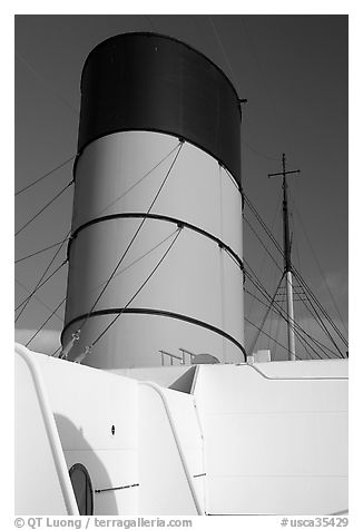 Smokestack, Queen Mary. Long Beach, Los Angeles, California, USA