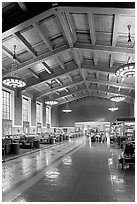 Interior of Union Station. Los Angeles, California, USA ( black and white)