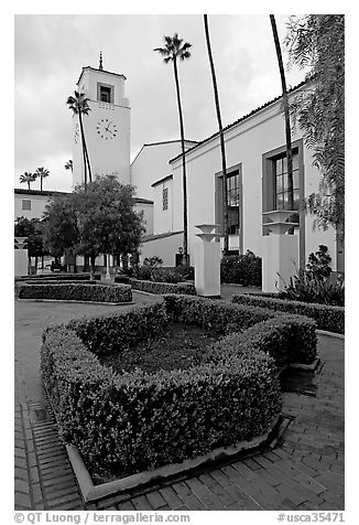 Union Station, in mixed Art Deco and Mission styles. Los Angeles, California, USA