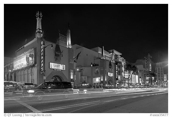 Mann Chinese Theatre at dusk. Hollywood, Los Angeles, California, USA