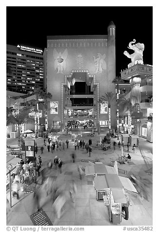 Hollywood and Highland shopping and entertainment complex at night. Hollywood, Los Angeles, California, USA