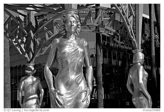 Gazebo with statue of actress  Dorothy Dandridge. Hollywood, Los Angeles, California, USA