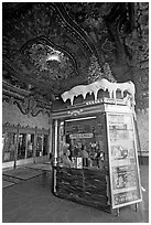 Box office of El Capitan Theatre. Hollywood, Los Angeles, California, USA (black and white)