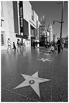 Star bearing the name of Antony Hopkins on the walk of fame. Hollywood, Los Angeles, California, USA (black and white)