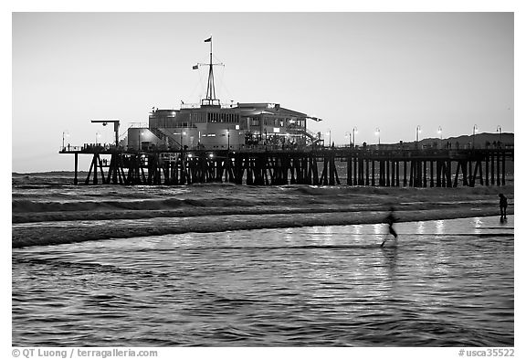 Pier at sunset. Santa Monica, Los Angeles, California, USA