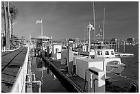 Harbor. Marina Del Rey, Los Angeles, California, USA (black and white)