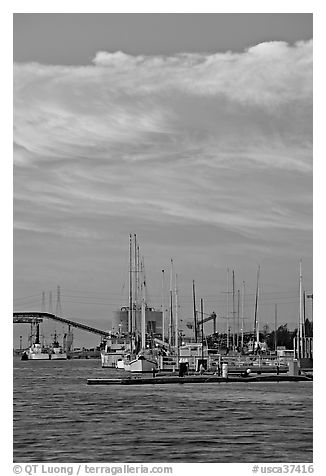 Port of Redwood and clouds at sunset. Redwood City,  California, USA