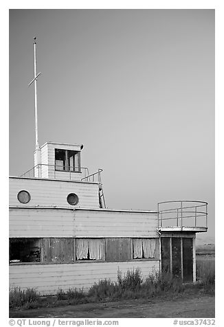 Old Yacht club, Palo Alto Baylands, dusk. Palo Alto,  California, USA