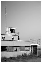 Old Yacht club, Palo Alto Baylands, dusk. Palo Alto,  California, USA ( black and white)