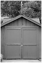 Hewlett-Packard garage, birthplace of Silicon Valley. Palo Alto,  California, USA (black and white)