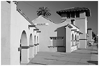 Burlingame railroad station. Burlingame,  California, USA (black and white)