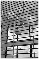 Lanterns in restaurant lobby. Burlingame,  California, USA (black and white)