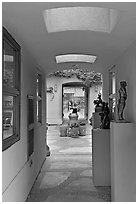 Art gallery with courtyard. Half Moon Bay, California, USA (black and white)