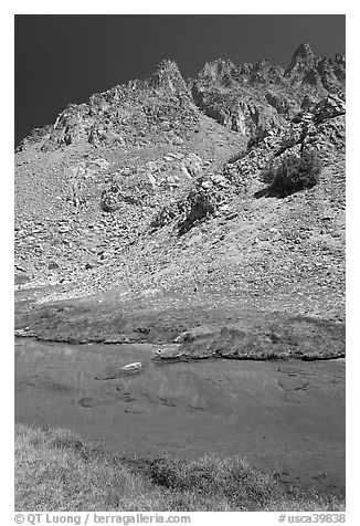 Colorful rocks on Inconsolable Range. California, USA (black and white)