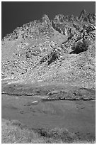 Colorful rocks on Inconsolable Range. California, USA (black and white)