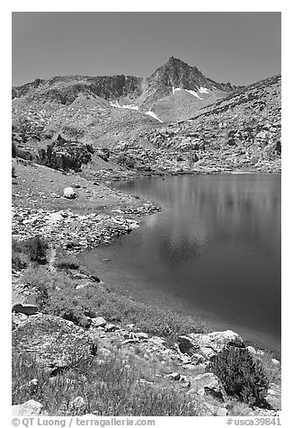 Saddlebag lake and peak, John Muir Wilderness. California, USA (black and white)