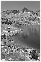 Saddlebag lake and peak, John Muir Wilderness. California, USA ( black and white)