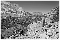 Valley and Long Lake, John Muir Wilderness. California, USA (black and white)