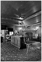 Vikingsholm interior, South Lake Tahoe, California. USA ( black and white)