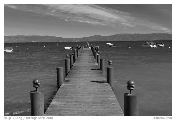 Wooden dock, West shore, Lake Tahoe, California. USA