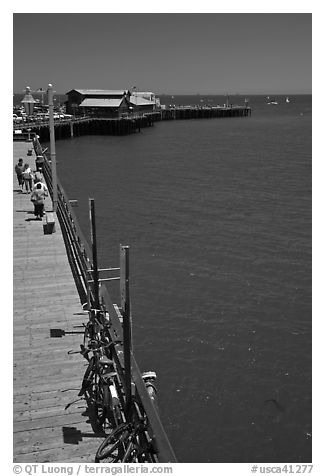 Stearns Wharf from above. Santa Barbara, California, USA