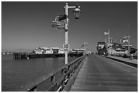 Stearns Wharf. Santa Barbara, California, USA (black and white)