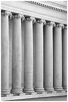 Columns in the forecourt, Legion of Honor, early morning. San Francisco, California, USA (black and white)