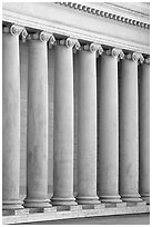 Columns in the forecourt, Legion of Honor, early morning. San Francisco, California, USA (black and white)