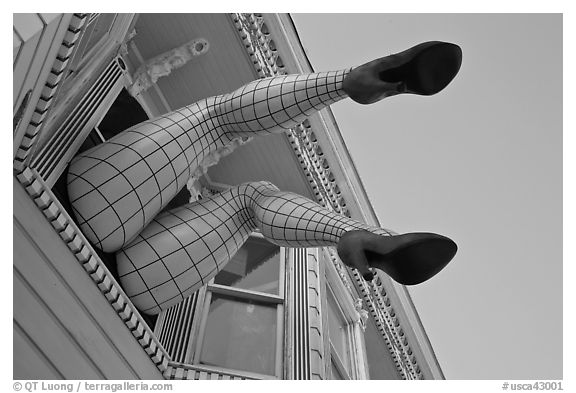 Giant lady legs on Haight street, Haight-Ashbury District. San Francisco, California, USA