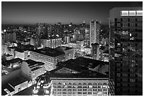 Cityscape at night. San Francisco, California, USA ( black and white)