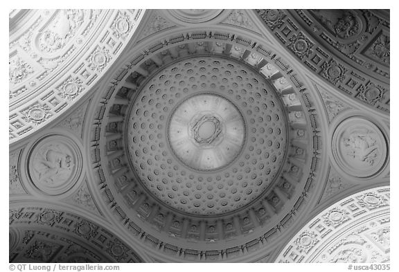 City Hall dome from below, fifth largest in the world. San Francisco, California, USA