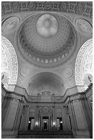 Rotunda and Dome, City Hall. San Francisco, California, USA (black and white)