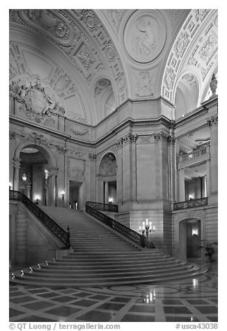 City Hall interior. San Francisco, California, USA (black and white)