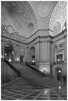City Hall interior. San Francisco, California, USA ( black and white)