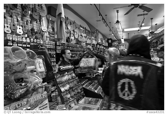 Inside music store. San Francisco, California, USA