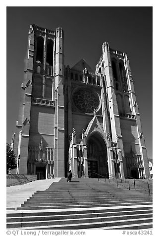 Grace Cathedral from the front steps. San Francisco, California, USA