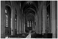 Grace Cathedral interior. San Francisco, California, USA (black and white)