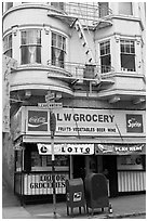 Grocery store. San Francisco, California, USA (black and white)