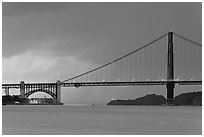 Storm over the Golden Gate Bridge. San Francisco, California, USA ( black and white)