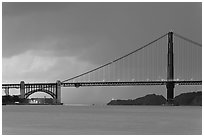 Storm over the Golden Gate Bridge. San Francisco, California, USA (black and white)