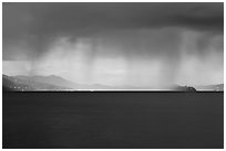 Dark storm over San Francisco Bay. California, USA (black and white)